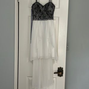 Juniors strapless sparkly topped dress